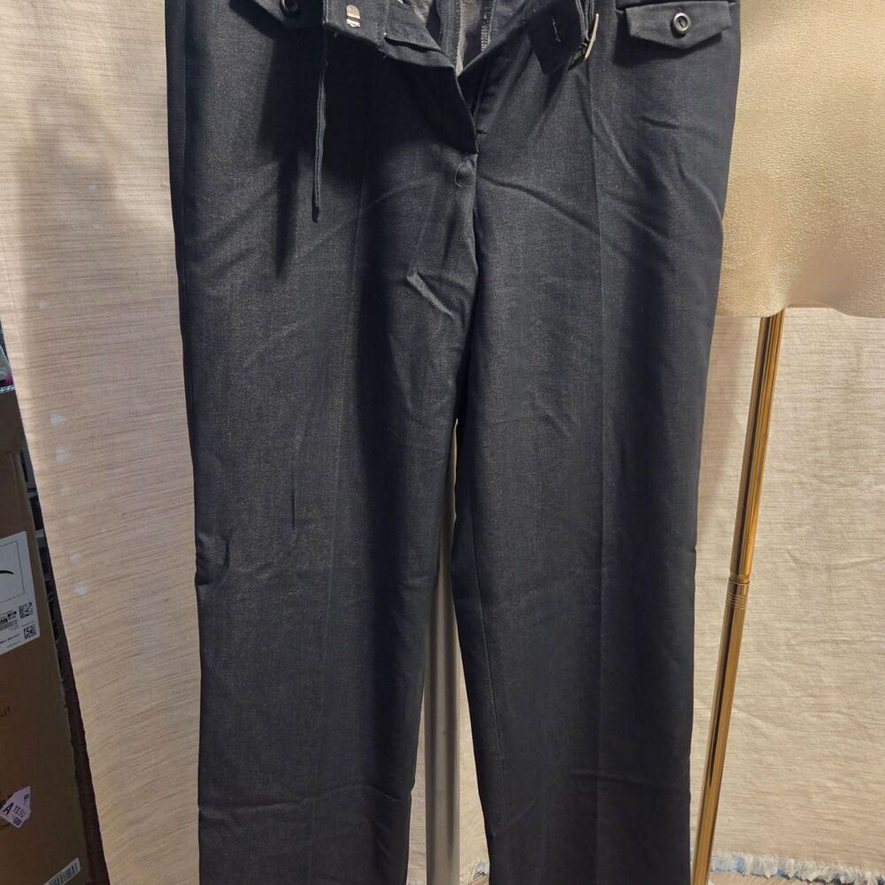 Women's Grey Trousers with Fabric Belt
